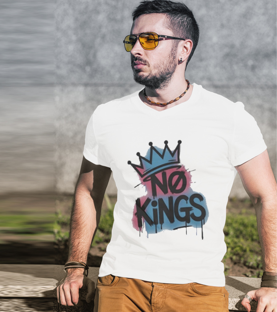 No Kings Day Graffiti Crown Street T-Shirt