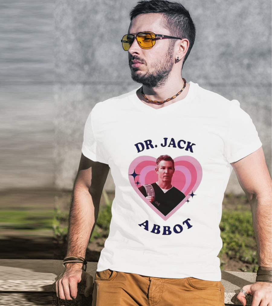 Dr. Jack Abbot Heart Retro Style Pink And Blue T-Shirt