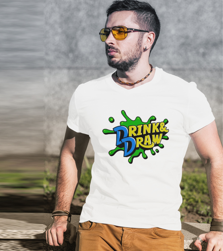 Drink And Draw Splatter Art Event T-Shirt