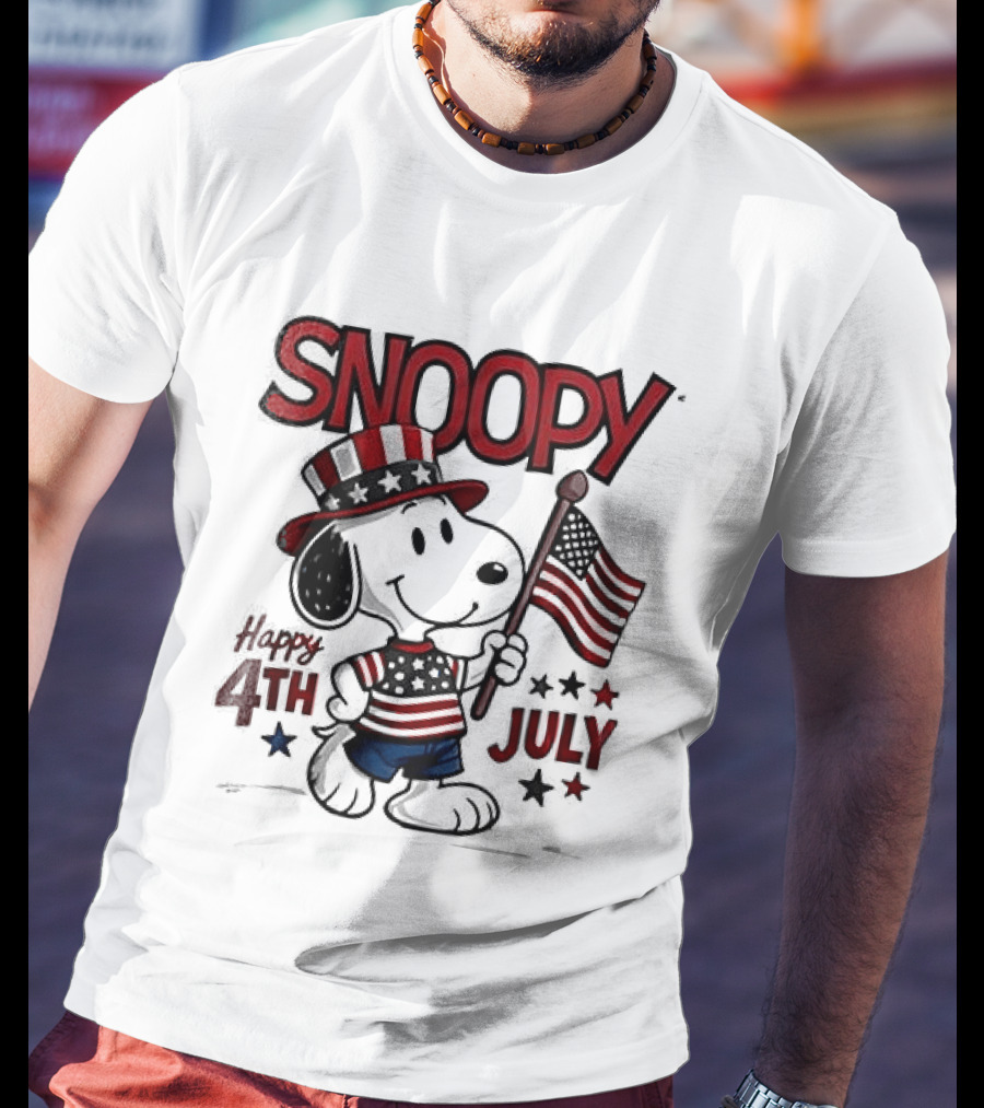 Snoopy Happy 4th Of July Born To Chill Proud To Be Free T-Shirt