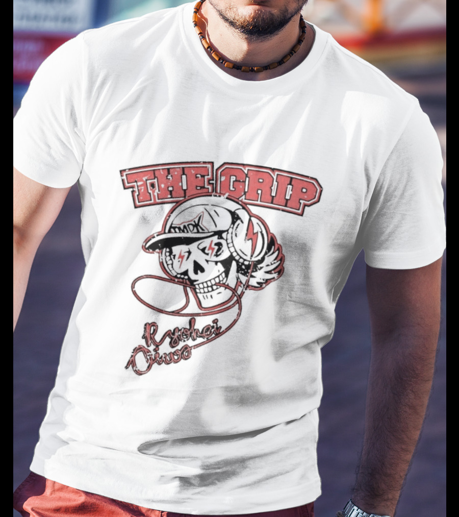 Ryohei Oiwa New Japan Pro Wrestling The Grip Thunderbolt Skull T-Shirt