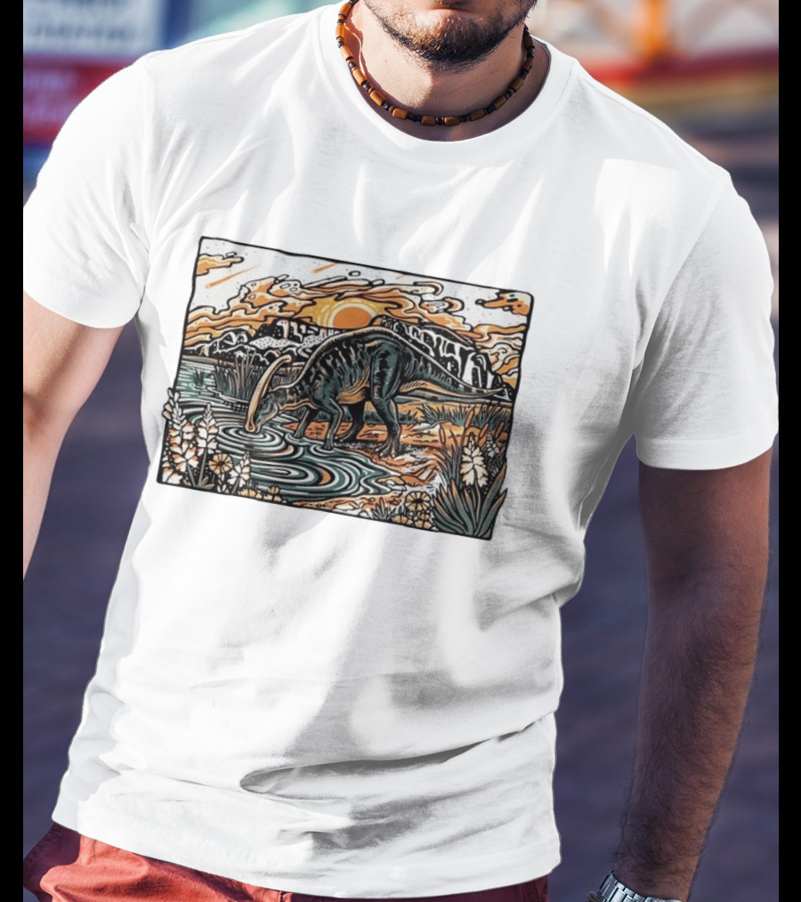 Parasaurolophus Dream In Cretaceous Landscape T-Shirt
