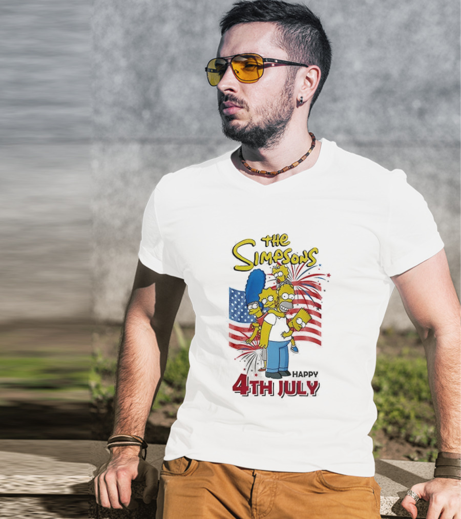 The Simpsons 4th July 250th USA Anniversary Celebration T-Shirt