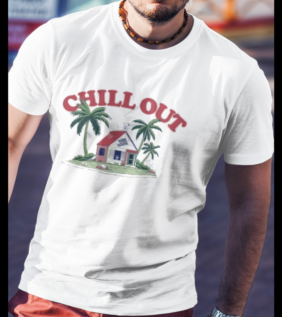 Dragon Ball Kame House Chill Out Master Roshi Relaxation Scene T-Shirt