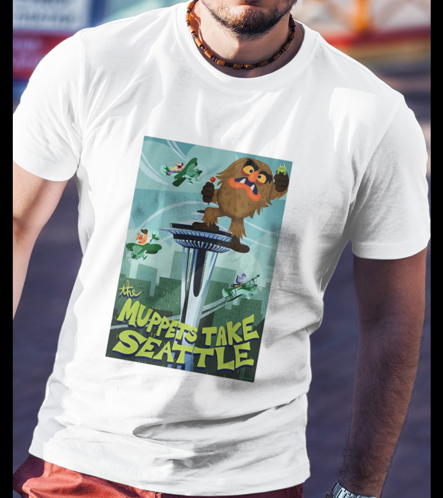 The Muppets Take Seattle Space Needle Adventure With Frog And Characters T-Shirt
