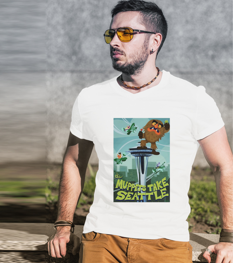 The Muppets Take Seattle Space Needle Adventure With Frog And Characters T-Shirt