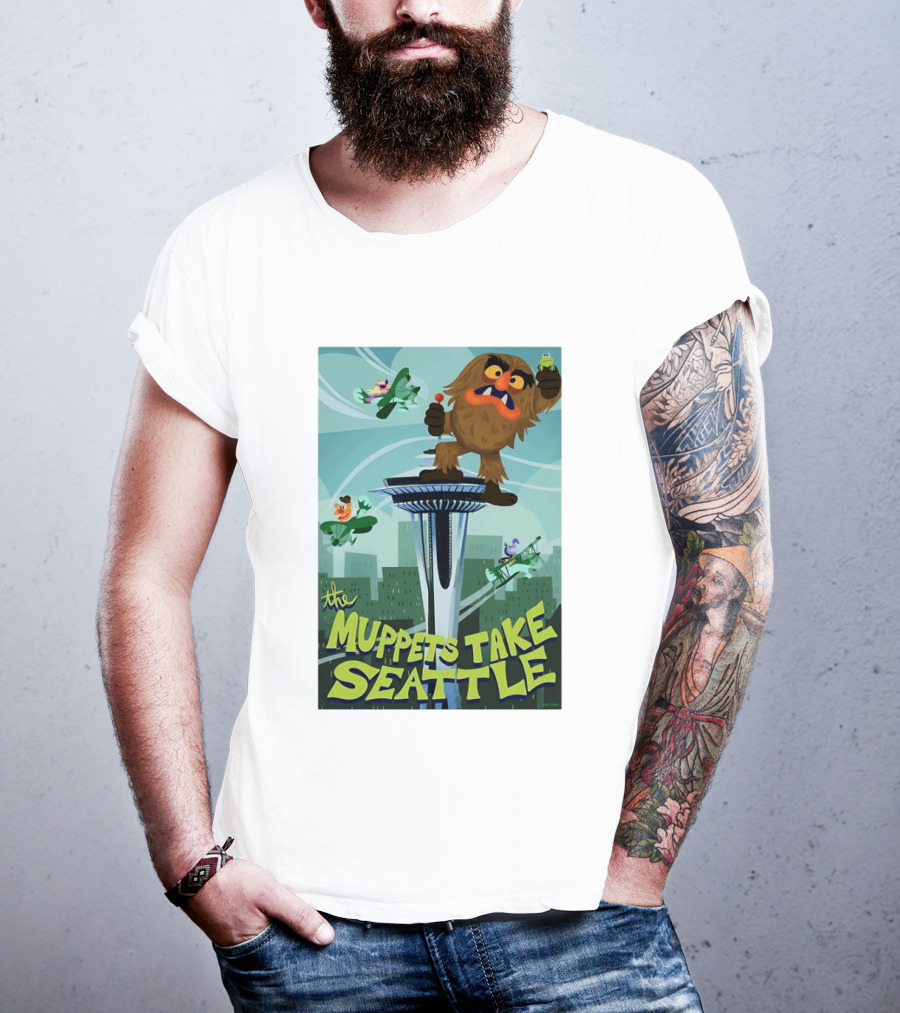 The Muppets Take Seattle Space Needle Adventure With Frog And Characters T-Shirt