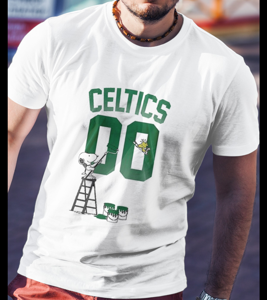 Celtics Snoopy Shut Up And Dribble 00 Painting Peanuts Collaboration T-Shirt
