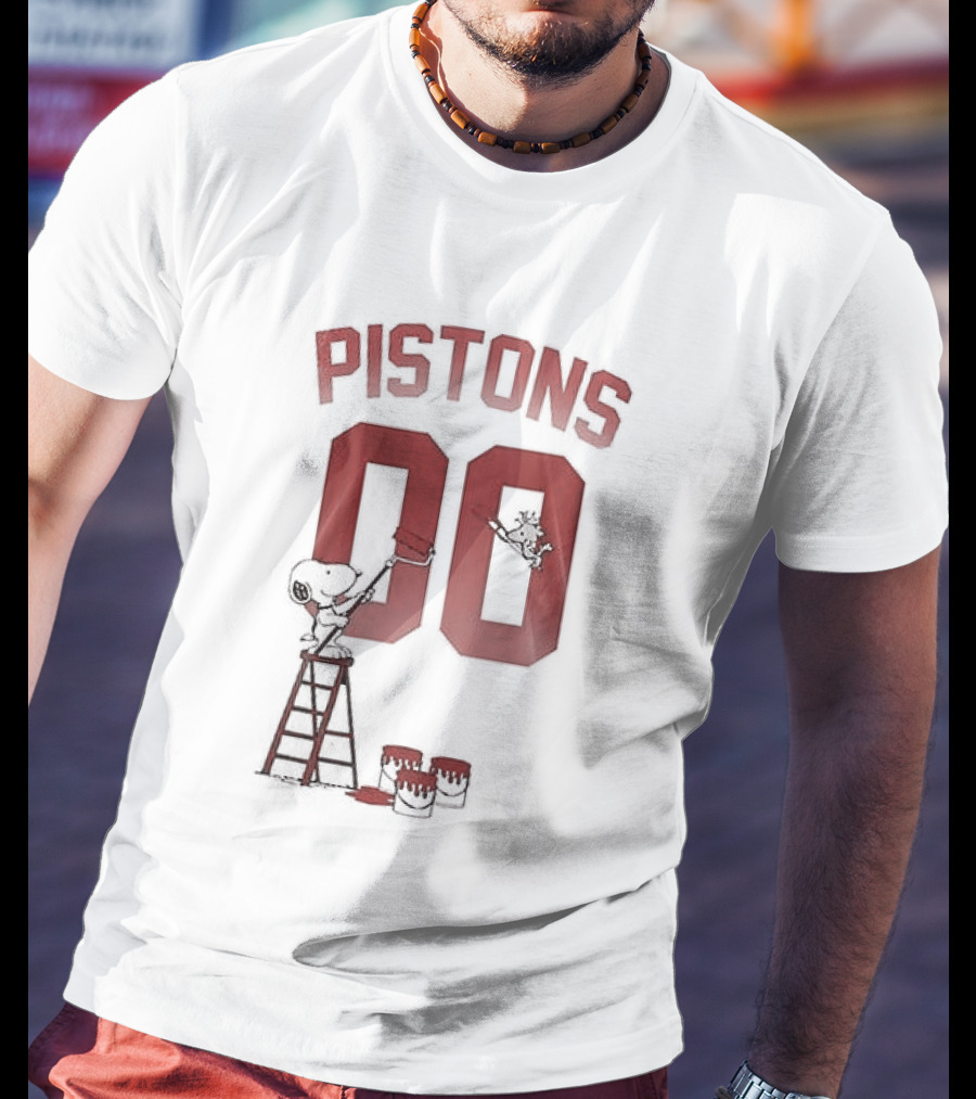 Detroit Pistons Snoopy Shut Up And Dribble 00 Basketball Collaboration T-Shirt