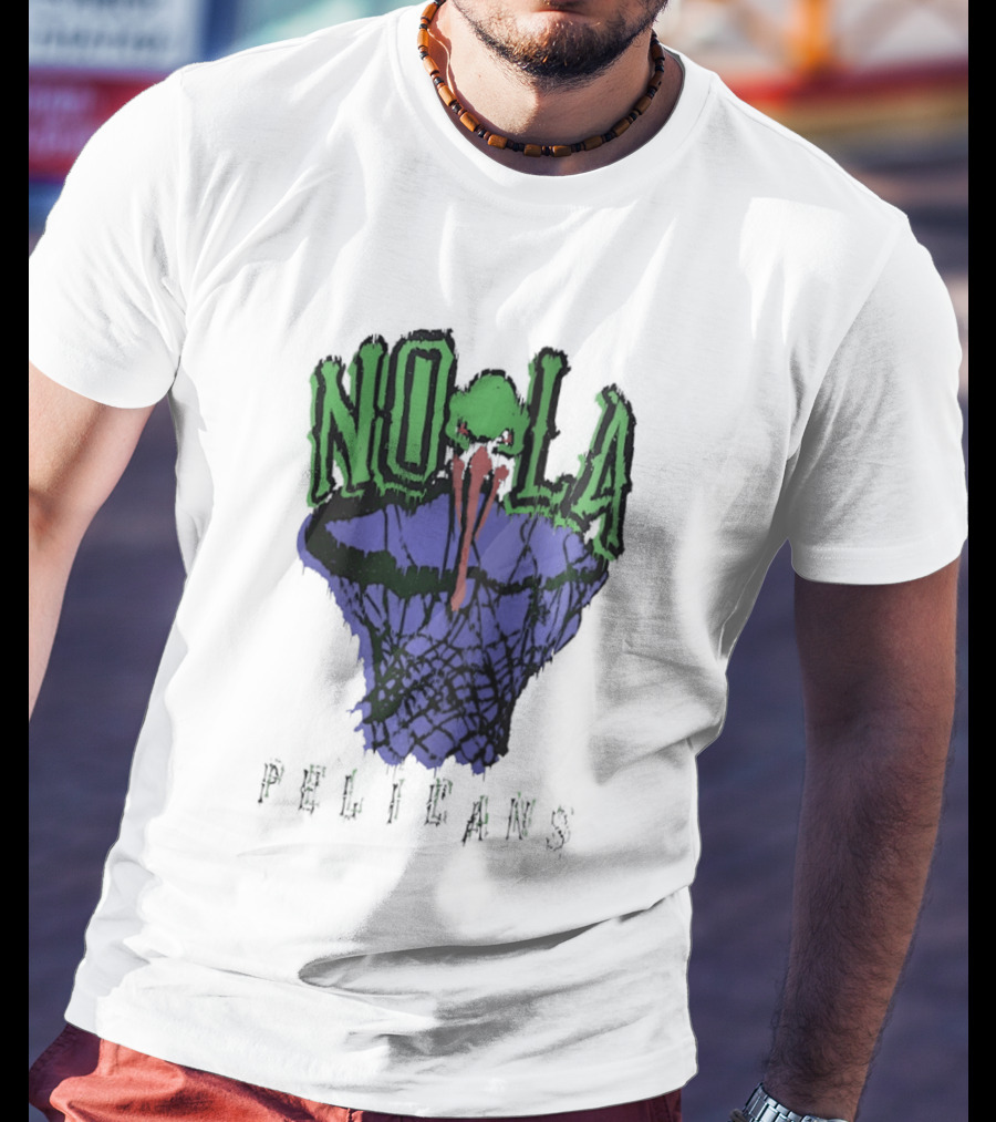 NOLA New Orleans Pelicans Basketball Hoop T-Shirt