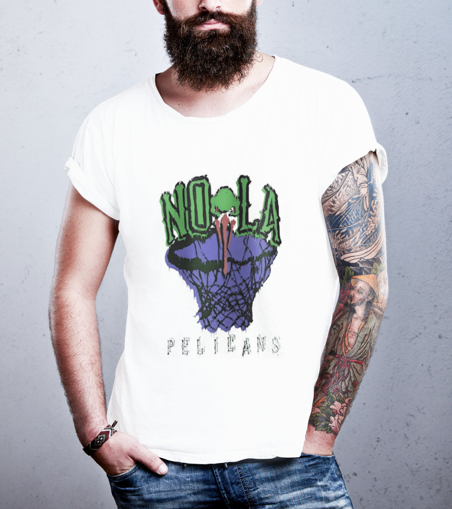 NOLA New Orleans Pelicans Basketball Hoop T-Shirt