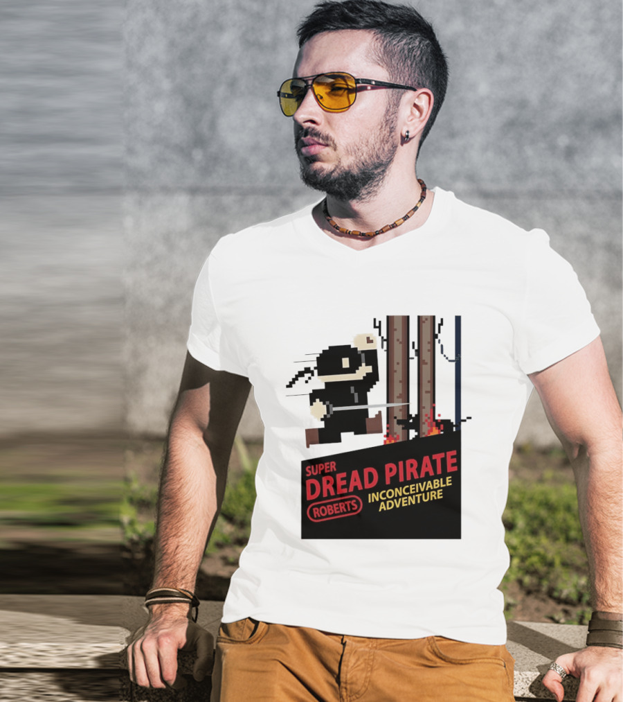 Super Dread Pirate Roberts Inconceivable Adventure The Princess Bride X Super Mario Bros Cartridge T-Shirt