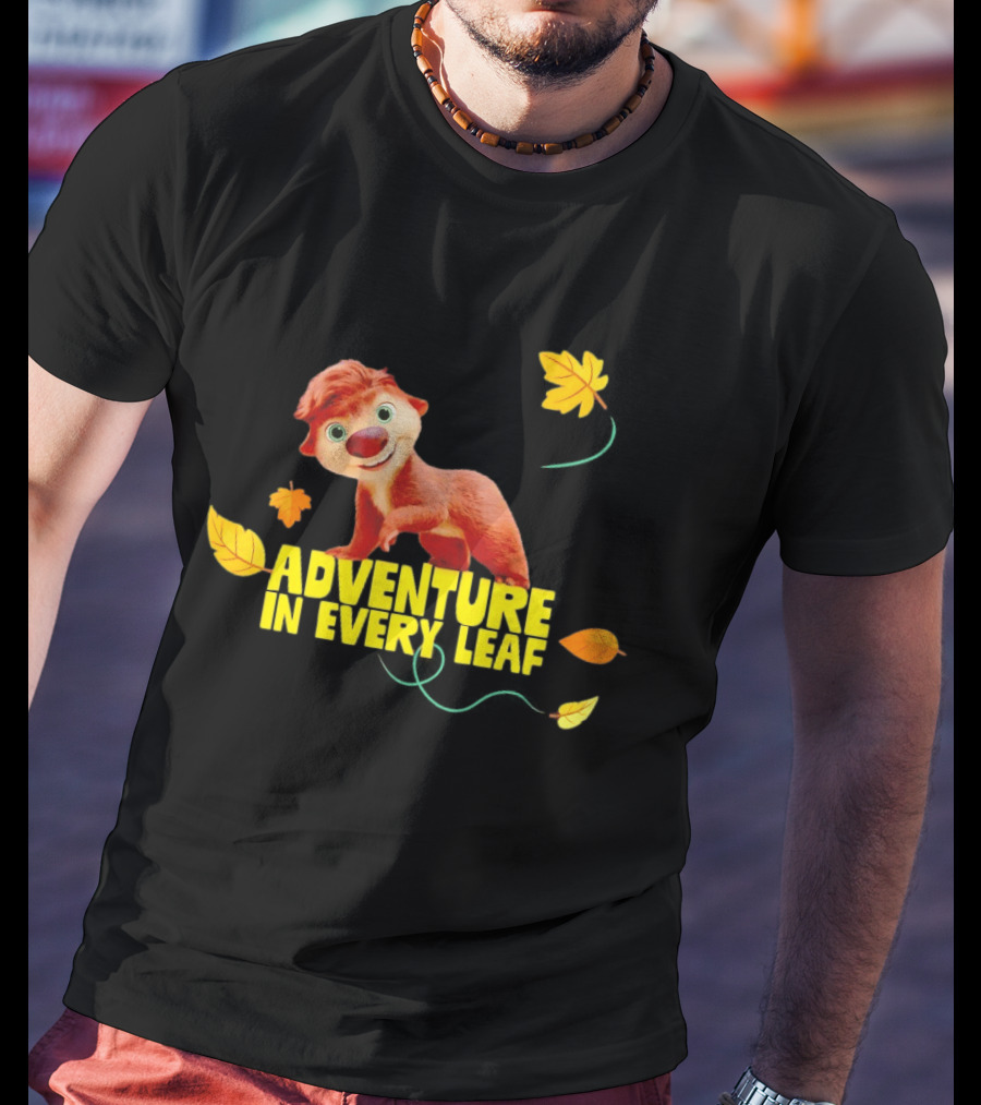 Adventure In Every Leaf Sid The Sloth Character With Autumn Leaves T-Shirt
