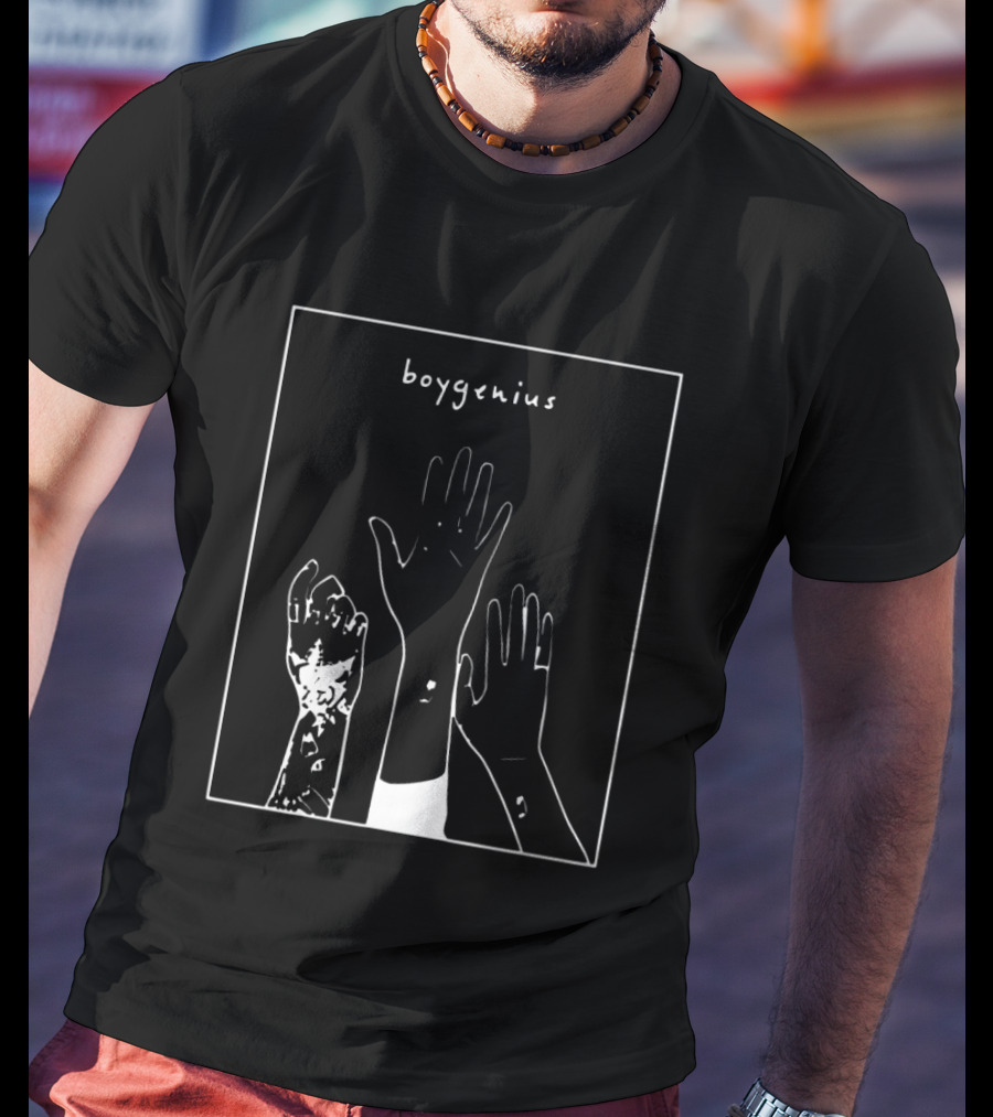 Boygenius Three Raised Hands White Line T-Shirt