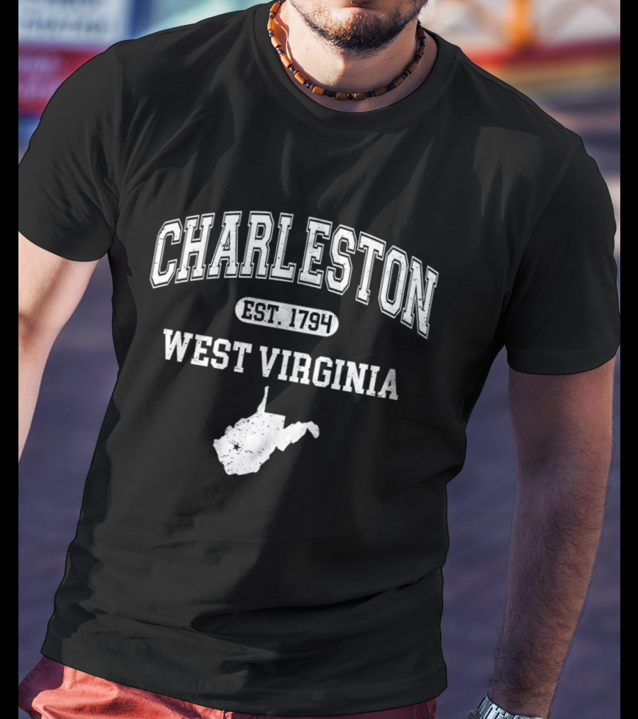 Charleston West Virginia Est 1794 Map Varsity T-Shirt