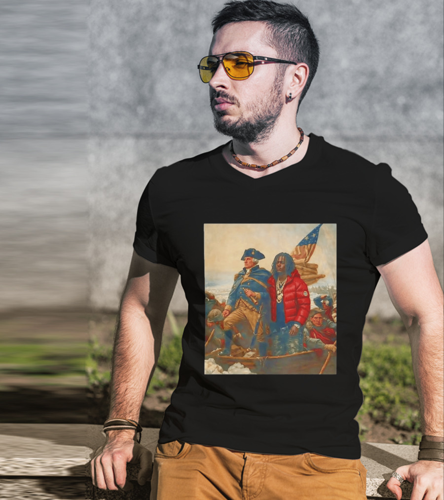Washington Crossing The Delaware With Chief Keef Collaboration T-Shirt