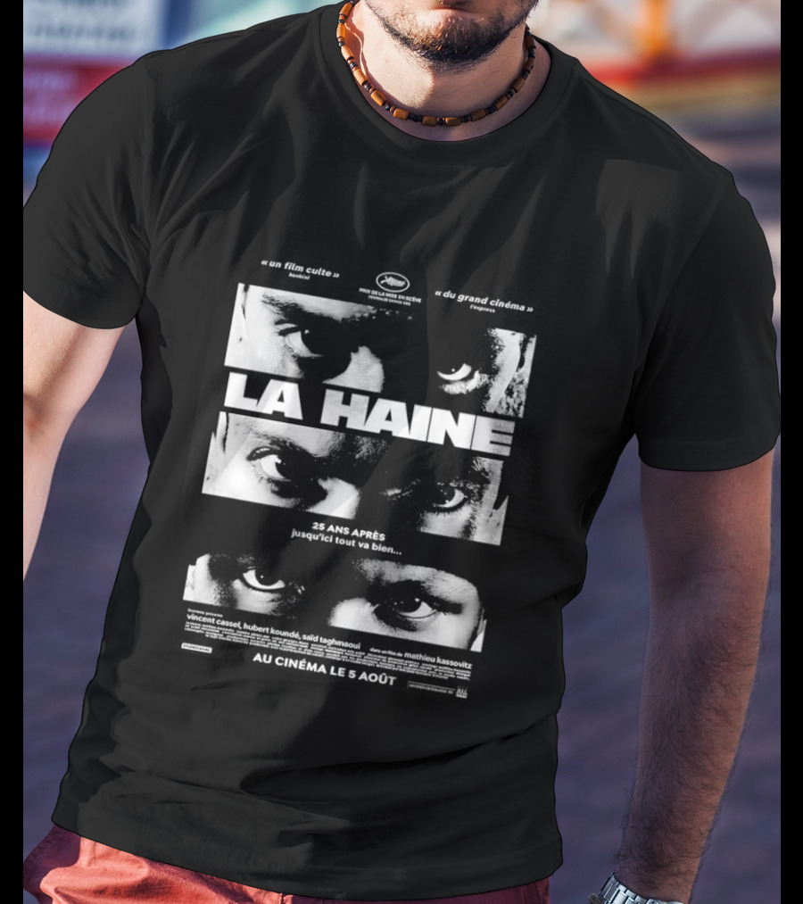 La Haine 25 Ans Après Jusqu'ici Tout Va Bien Face Eyes Flame T-Shirt