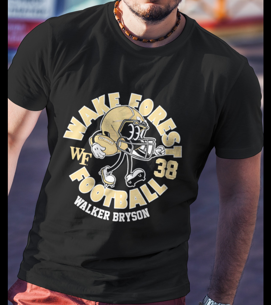 Walkers Bryson 38 Wake Forest Demon Deacons NCAA Football T-Shirt