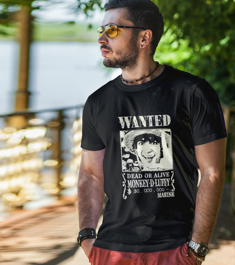 Wanted Dead Or Alive Monkey D Luffy 30000000 Marine T-Shirt