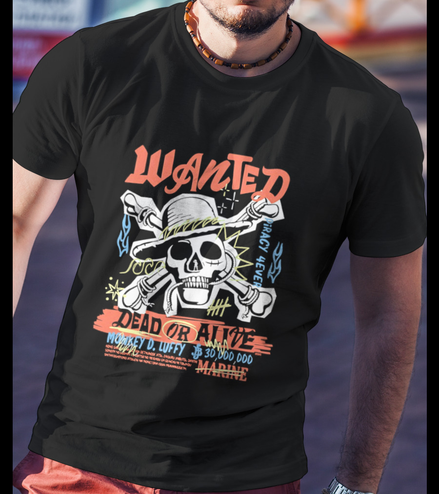Wanted Monkey D. Luffy 30 000 000 Beli Dead Or Alive One Piece Season 2 Live Action T-Shirt