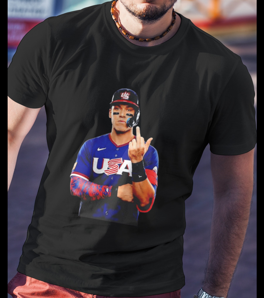 Aaron Judge USA Baseball WBC 2026 Middle Finger Iconic Gesture T-Shirt