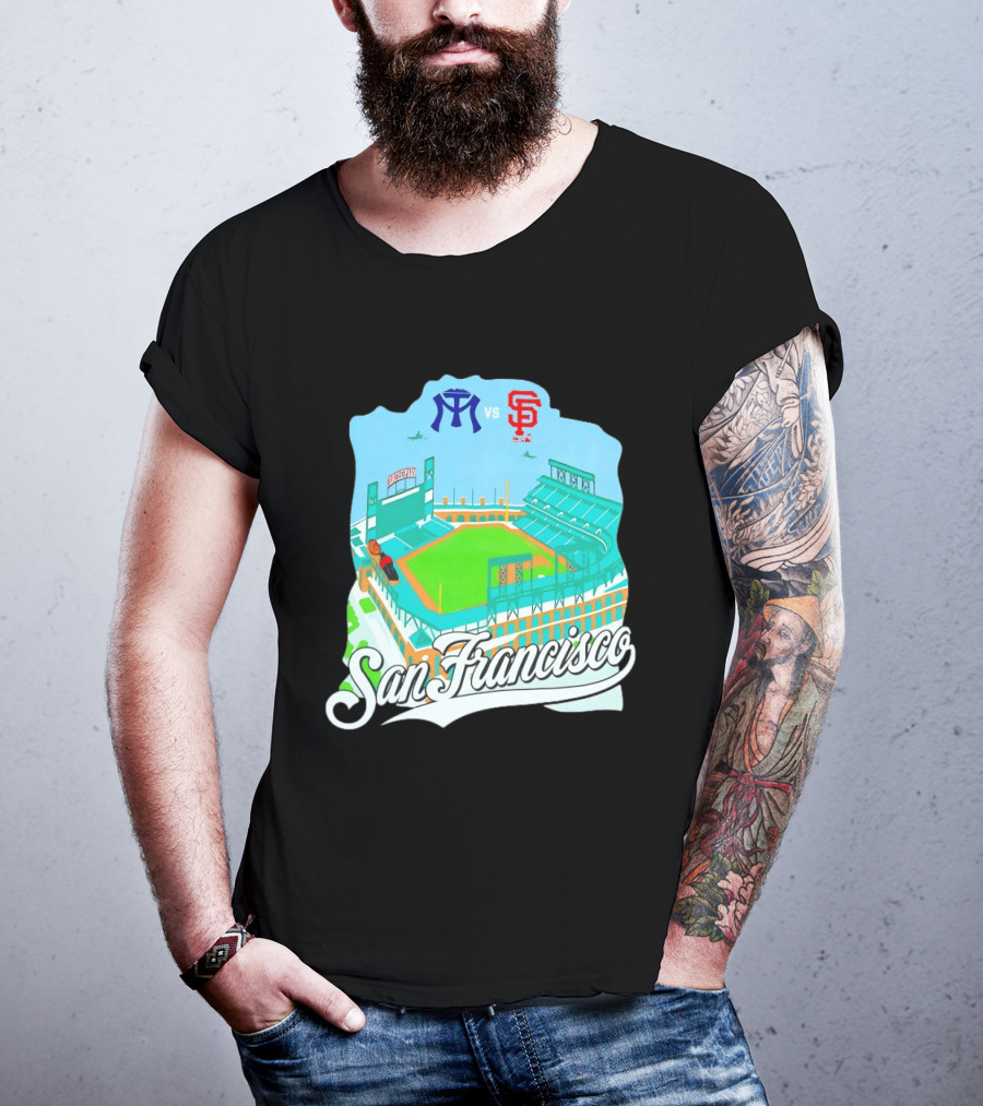New York Mets VS San Francisco Giants Oracle Park San Francisco T-Shirt