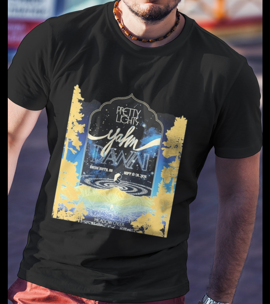 Pretty Lights Yahn Dawn 2026 Buena Vista Colorado Meadow Creek September 18 20 Event T-Shirt