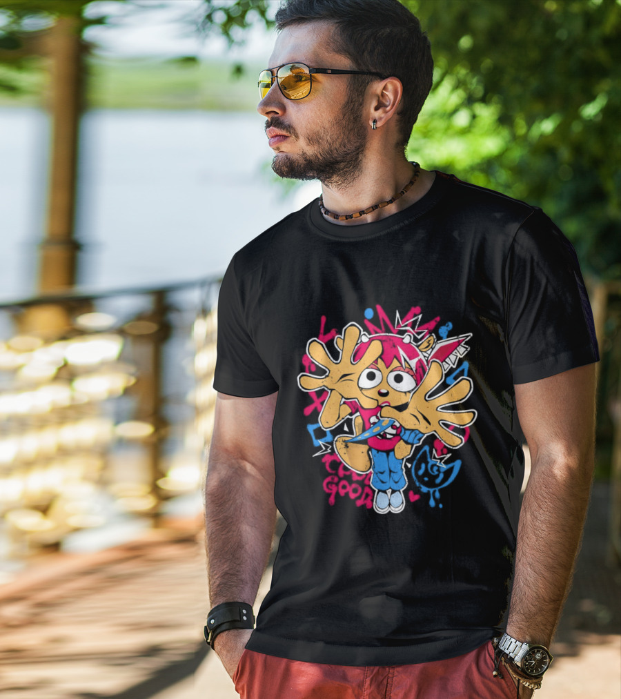 Lammy Metal Girly Vibrant Cartoon Character With Playful Expression And Colorful Burst T-Shirt