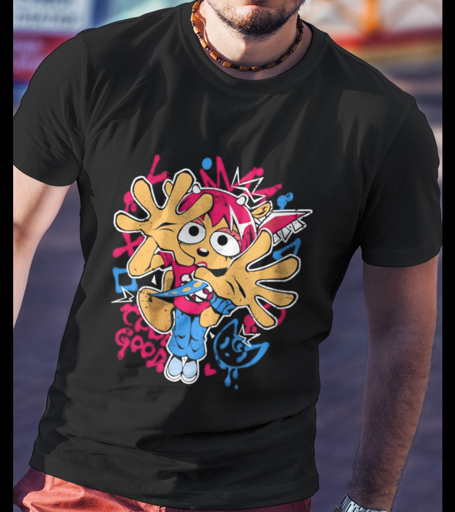 Lammy Metal Girly Vibrant Cartoon Character With Playful Expression And Colorful Burst T-Shirt