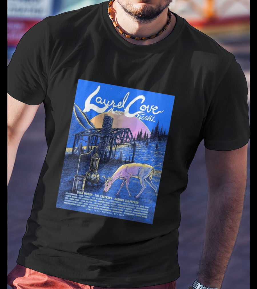 Laurel Cove Music Festival Pineville KY June 11 13 2026 Evan Honer The Creekers Kashus Culpepper T-Shirt