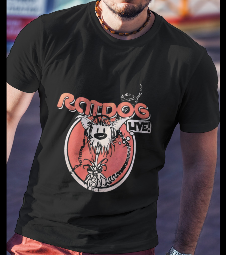 Ratdog Live Cartoon Character With Headphones And Tail T-Shirt
