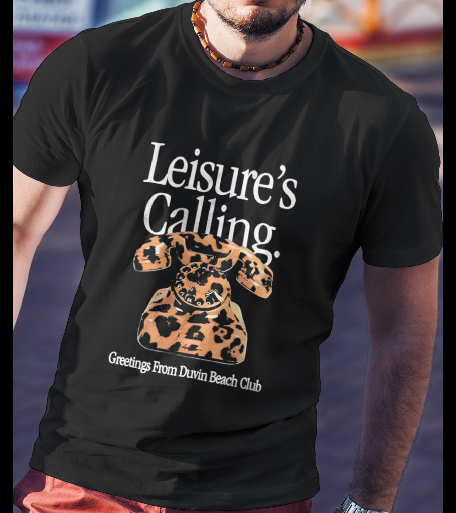 Greetings From Duvin Beach Club Leisure's Calling Retro Telephone T-Shirt