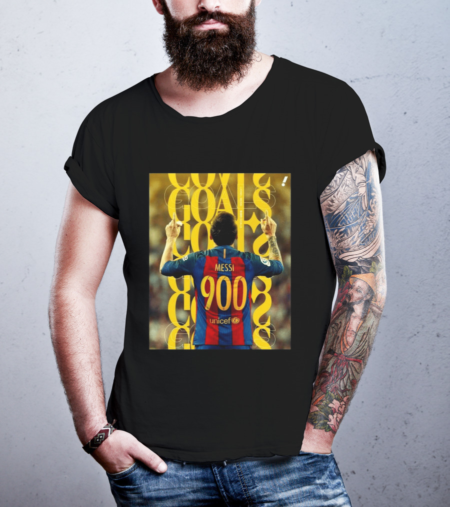 Messi 900 Goals Unicef Barcelona Jersey T-Shirt