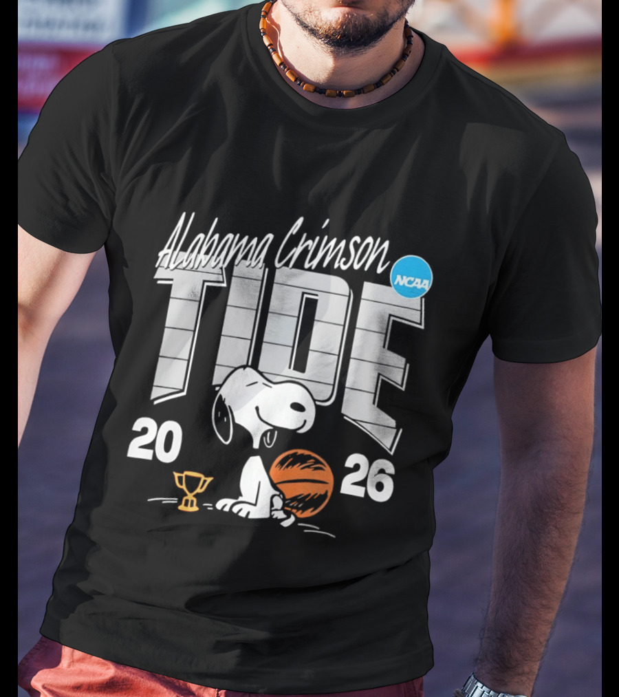 Alabama Crimson Tide Snoopy NCAA Basketball March Madness 2026 T-Shirt