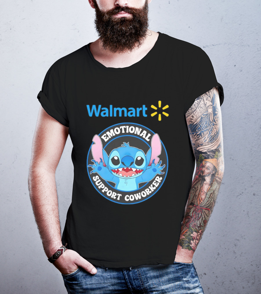 Walmart Stitch Emotional Support Coworker T-Shirt