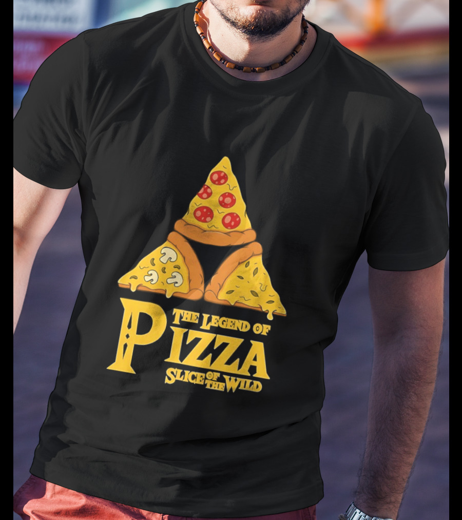 The Legend Of Pizza Slice Of The Wind Funny Gaming Parody Pizza Slices Adventure Mocking Iconic Gaming T-Shirt