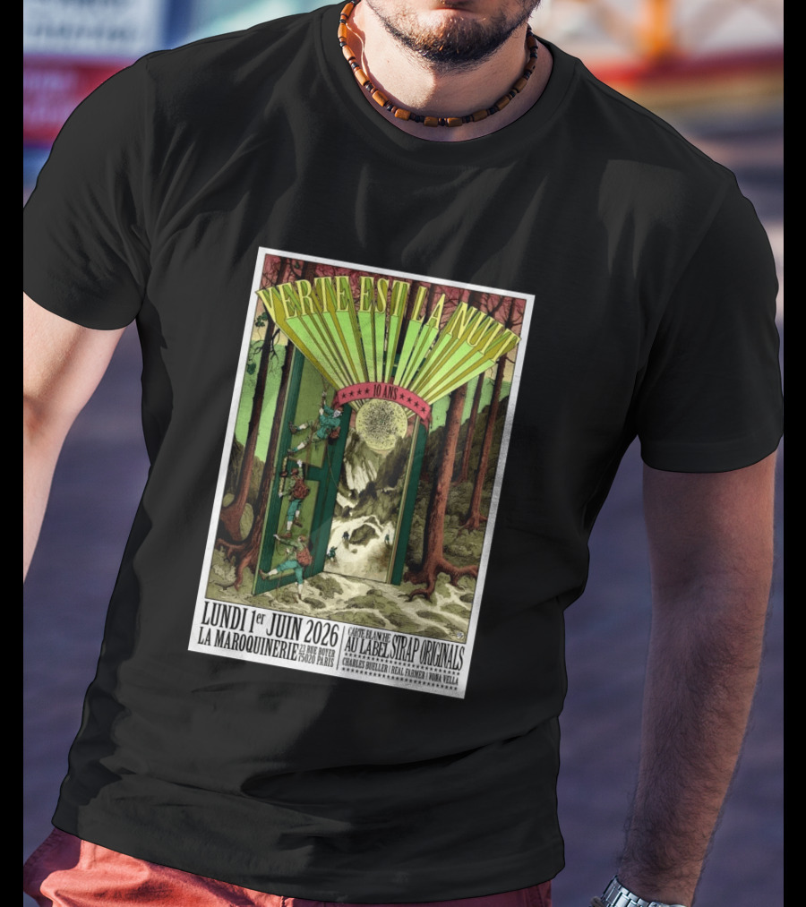 Verte Est La Nuit 10 Ans Lundi 1er Juin 2026 La Maroquinerie Paris Carte Blanche Au Label Strap Originals T-Shirt