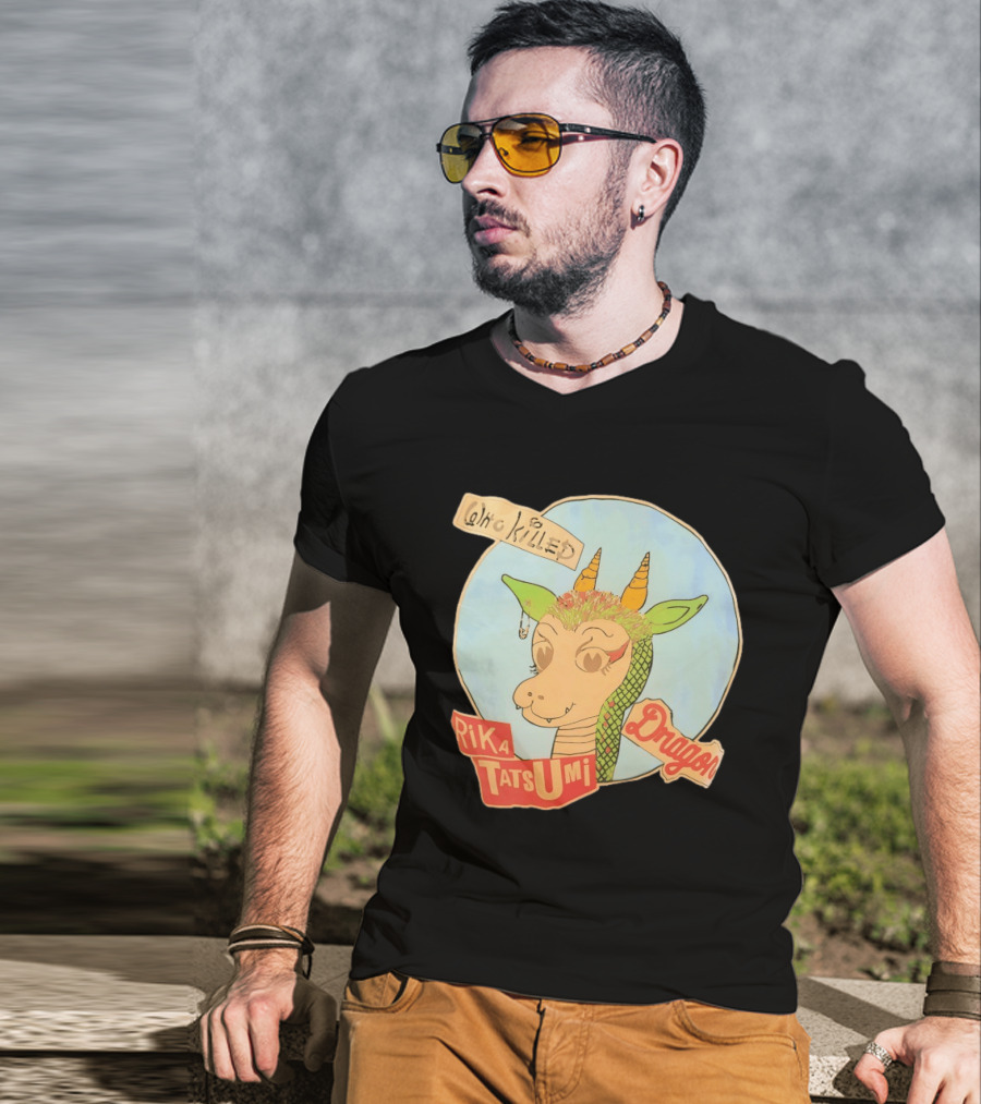 Who Killed Rika Tatsumi Dragon Image With Colorful Cartoon T-Shirt