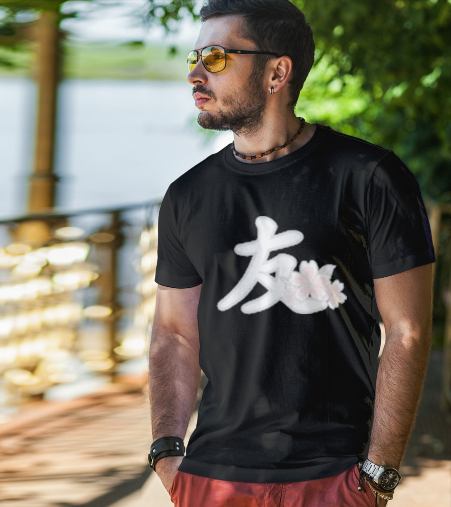 YFK Blossoms Sakura Kanji Friendship T-Shirt