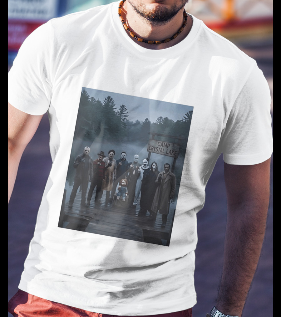 Chucky Horror Camp Crystal Lake Jason Freddy Michael Myers Scream T-Shirt