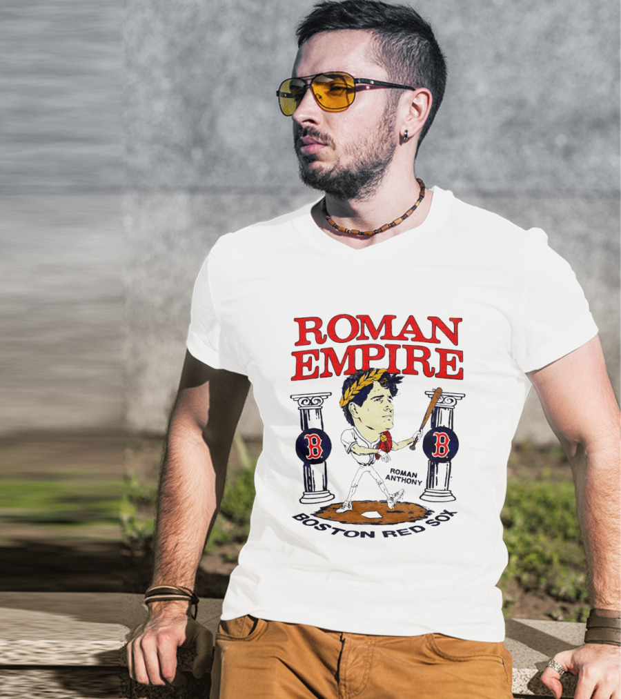 Roman Empire Boston Red Sox Roman Anthony MLB Baseball Caricature T-Shirt