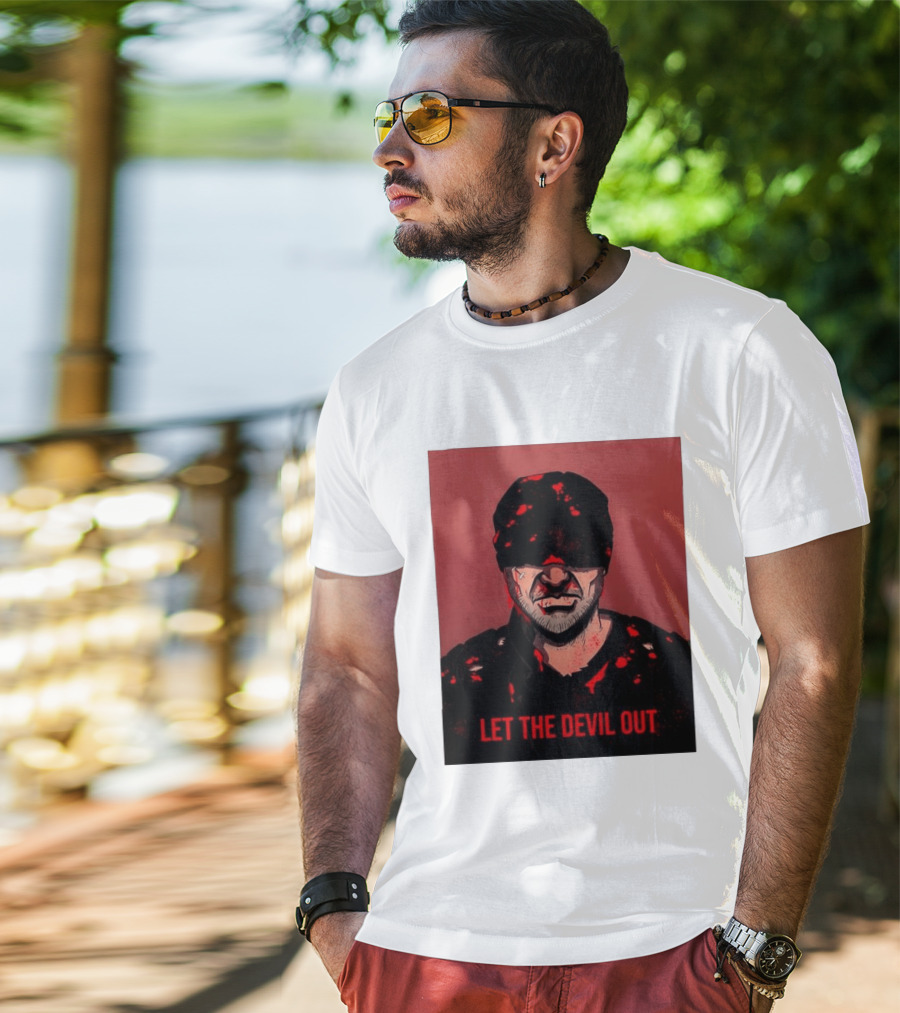 Daredevil Let The Devil Out Blindfolded Hero T-Shirt