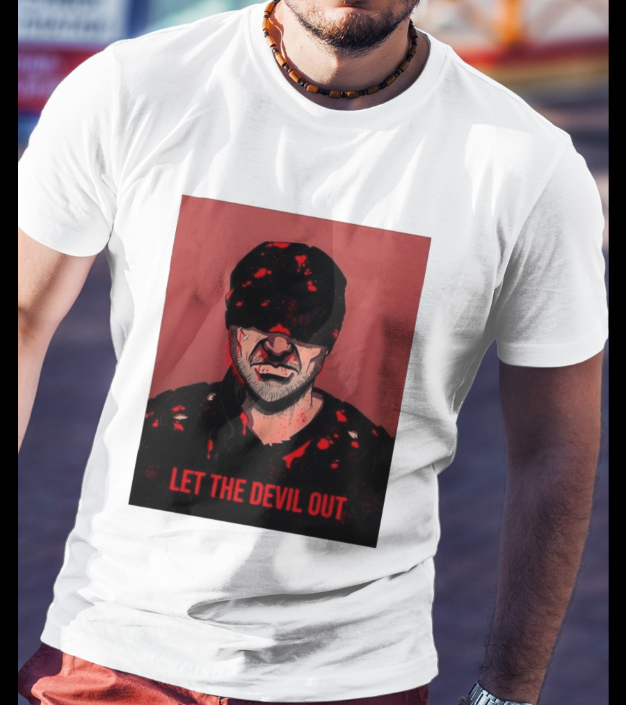 Daredevil Let The Devil Out Blindfolded Hero T-Shirt