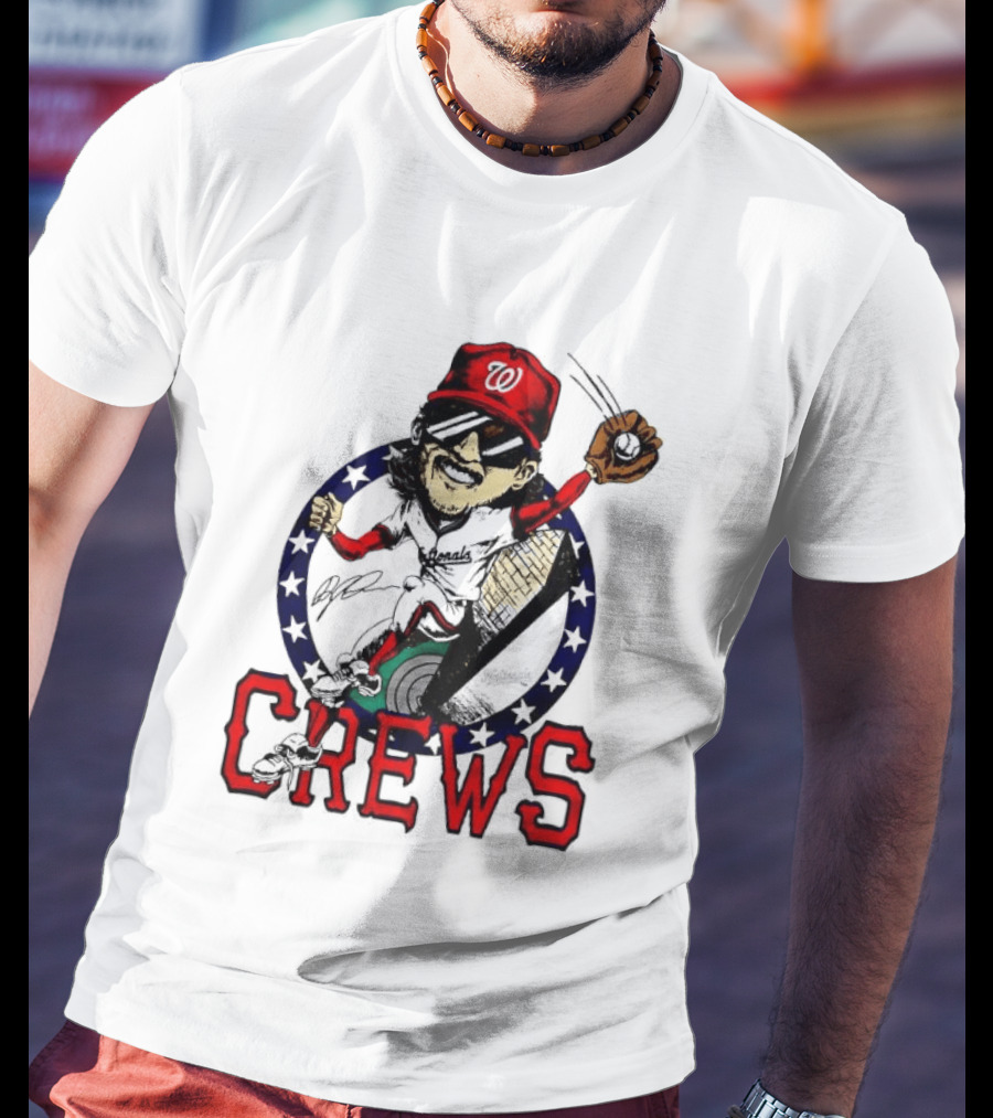 Dylan Crews Washington Nationals MLB Caricature With Baseball Glove And Cap T-Shirt