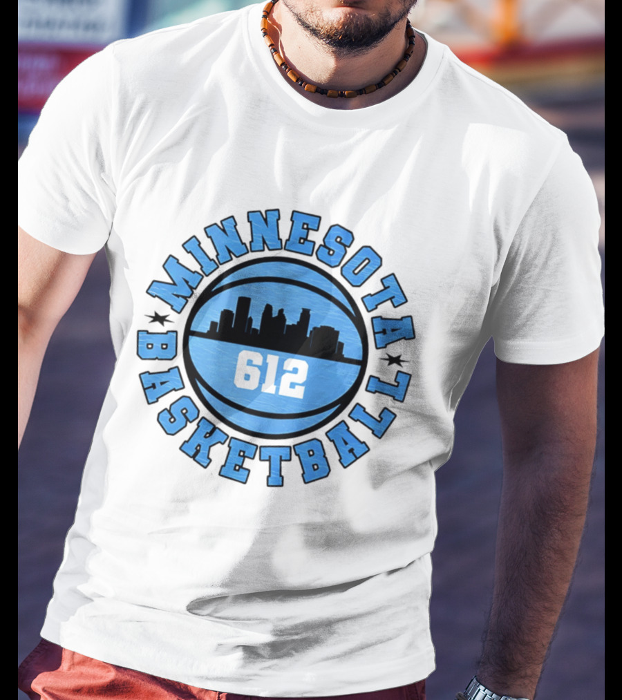 Minnesota Basketball 612 City Skyline T-Shirt