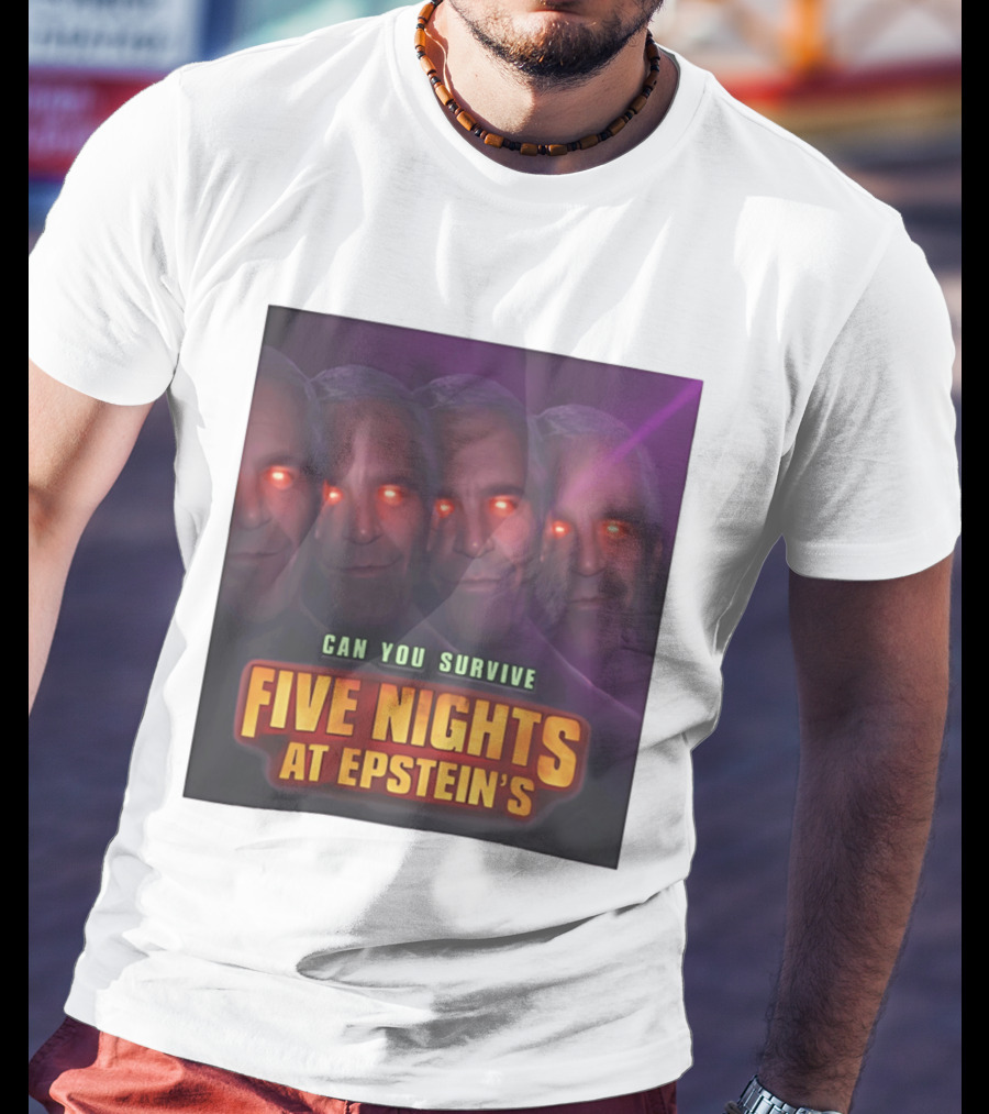 Five Nights At Epstein's Can You Survive Imagery With Glowing Eyes T-Shirt