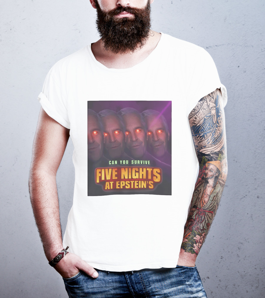 Five Nights At Epstein's Can You Survive Imagery With Glowing Eyes T-Shirt
