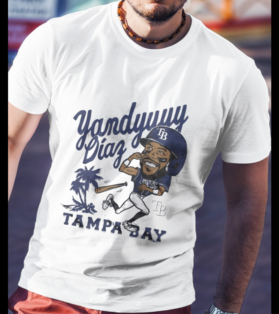 Yandy Diaz Tampa Bay Rays Yandyuuuu MLB Baseball Caricature T-Shirt