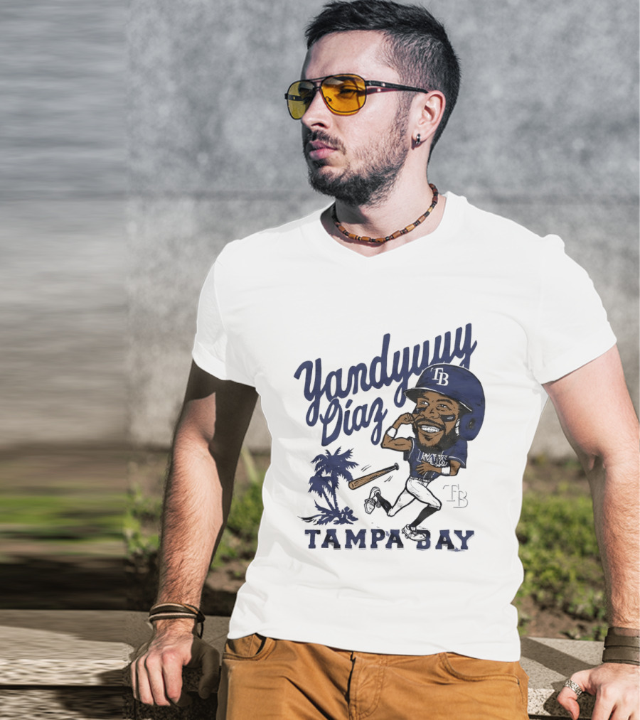 Yandy Diaz Tampa Bay Rays Yandyuuuu MLB Baseball Caricature T-Shirt