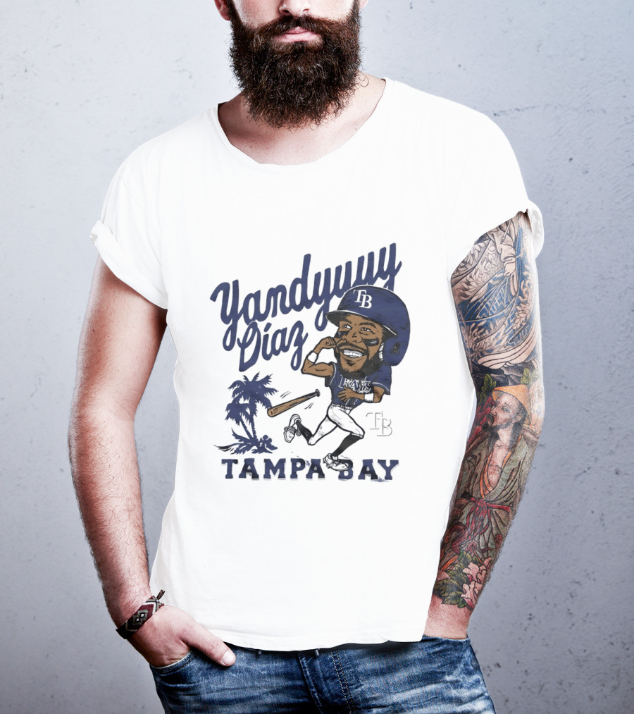 Yandy Diaz Tampa Bay Rays Yandyuuuu MLB Baseball Caricature T-Shirt